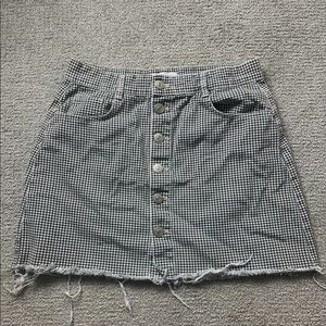 Zara Gingham Denim Mini Skirt | Black & White
